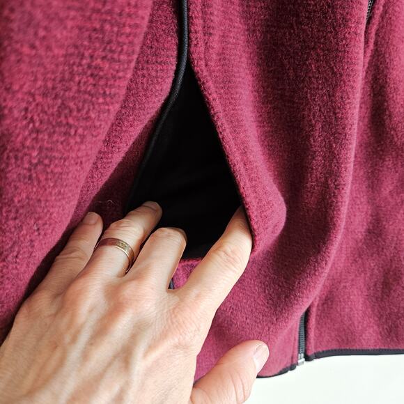 Venario Zip Up Fleece, Cranberry, Sz L - Picture 3 of 6